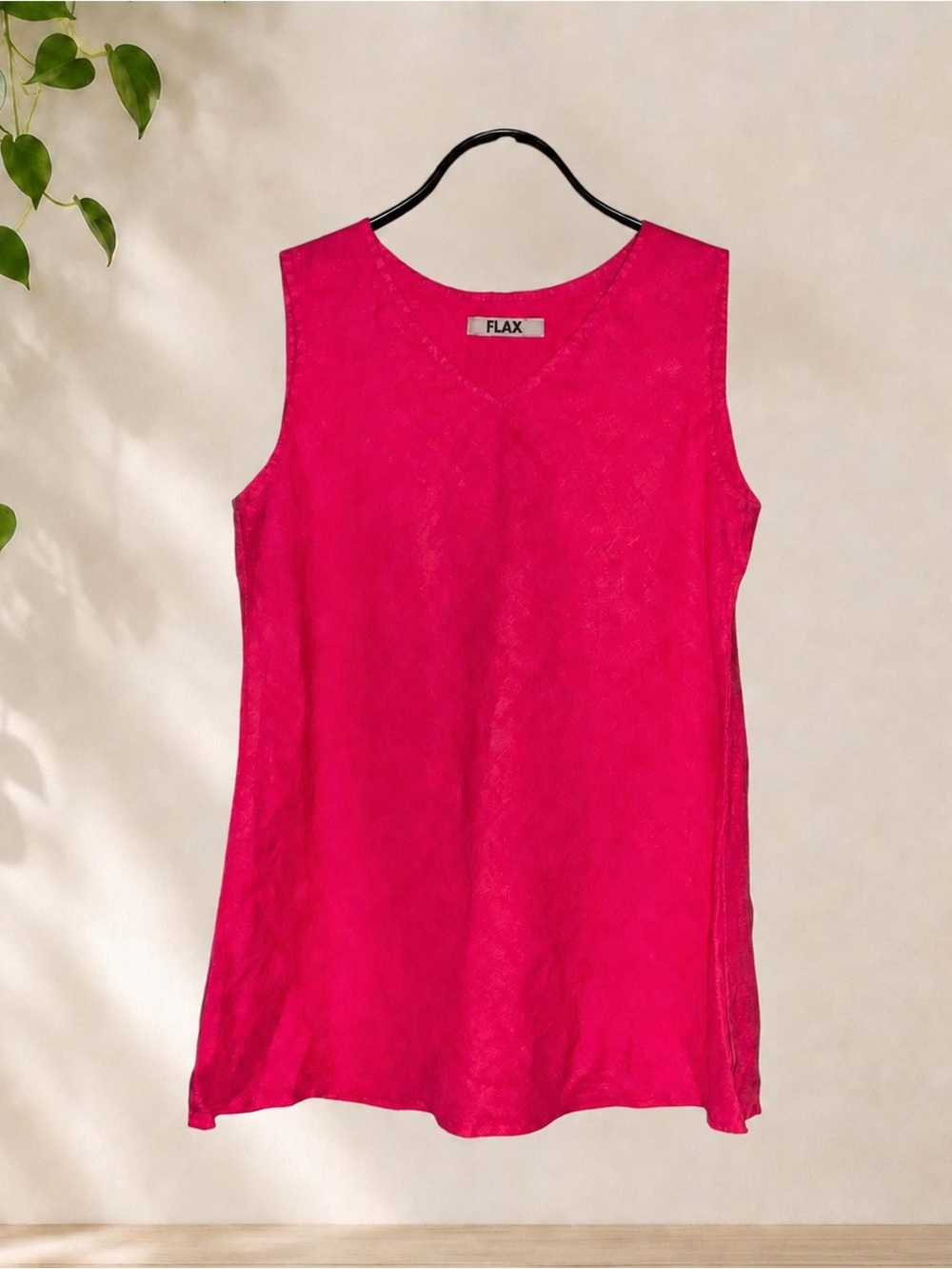 Flax 100% Linen V-Neck Tunic Top-Small-NWOT